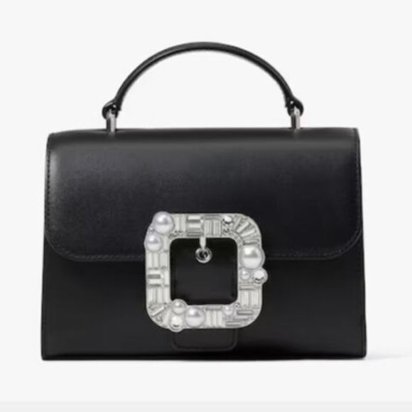kate spade Handbags - Kate Spade - Lovitt Crystal Buckle Top Handle Crossbody Black Leather Bag -Small